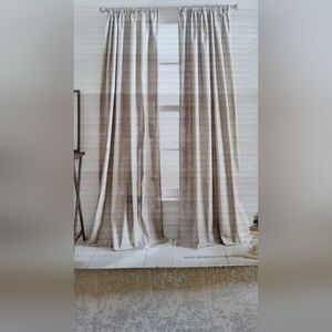 NEW DKNY home curtains, 4 panels rod or ring, 100% Cotton, Mineral